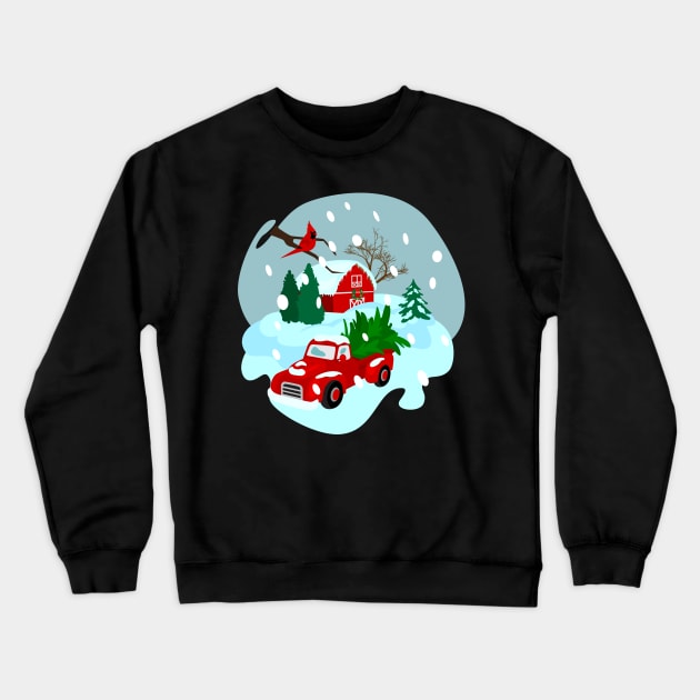 Christmas farm design Crewneck Sweatshirt by huyammina